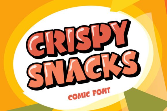 Crispy Snacks: A Playful Display Font That Pops on Real Business Materials