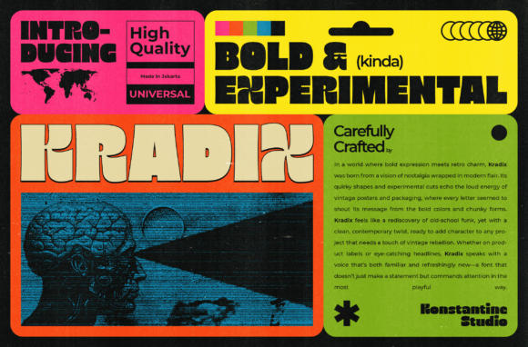 Kradix: A Bold Display Font That Cuts Through the Feed