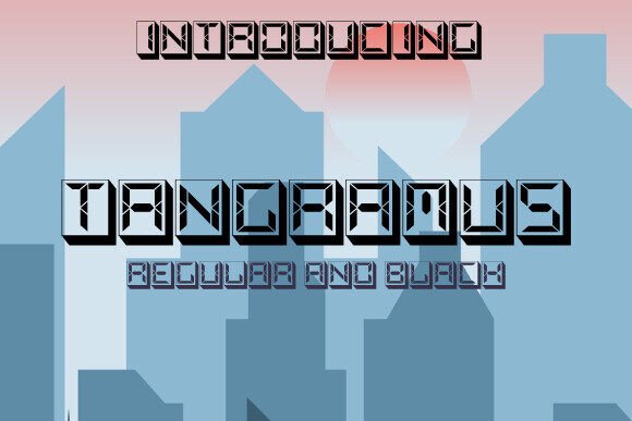 Tangramus: A Bold LCD-Style Display Font for Tech & Retro Branding